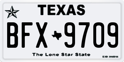 TX license plate BFX9709