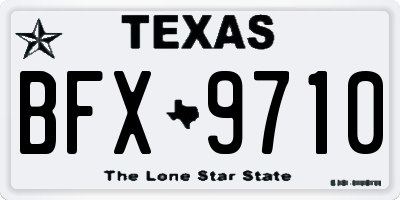 TX license plate BFX9710