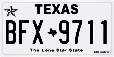 TX license plate BFX9711