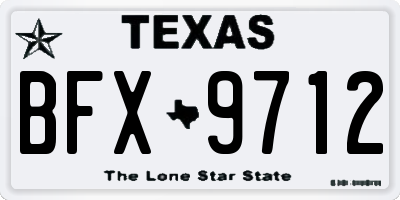TX license plate BFX9712
