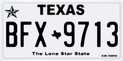 TX license plate BFX9713