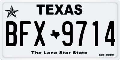 TX license plate BFX9714