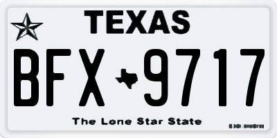 TX license plate BFX9717