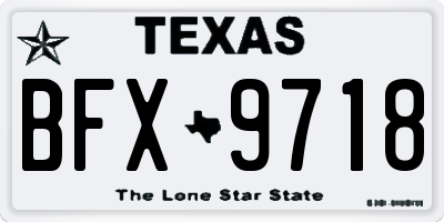 TX license plate BFX9718