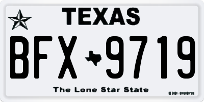TX license plate BFX9719