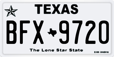 TX license plate BFX9720
