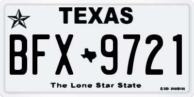 TX license plate BFX9721