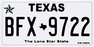 TX license plate BFX9722