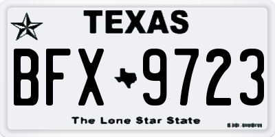 TX license plate BFX9723