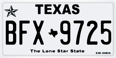 TX license plate BFX9725