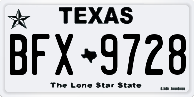 TX license plate BFX9728