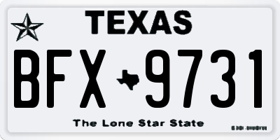 TX license plate BFX9731