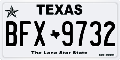 TX license plate BFX9732
