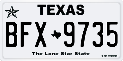 TX license plate BFX9735