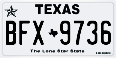 TX license plate BFX9736