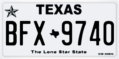 TX license plate BFX9740