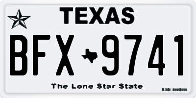 TX license plate BFX9741