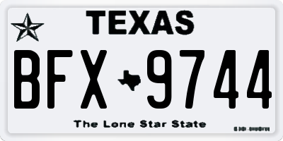 TX license plate BFX9744