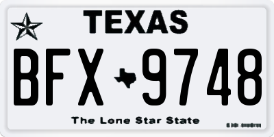 TX license plate BFX9748
