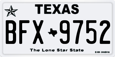 TX license plate BFX9752