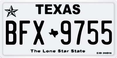 TX license plate BFX9755