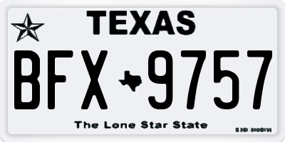 TX license plate BFX9757