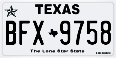 TX license plate BFX9758