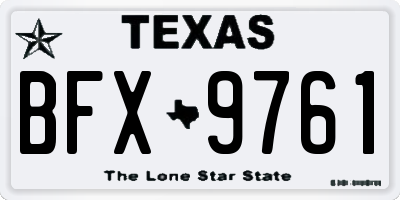 TX license plate BFX9761