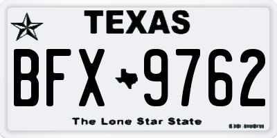 TX license plate BFX9762