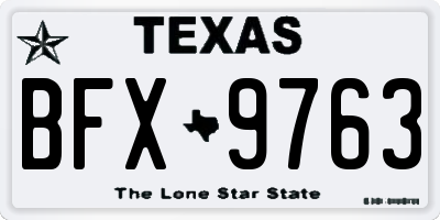 TX license plate BFX9763