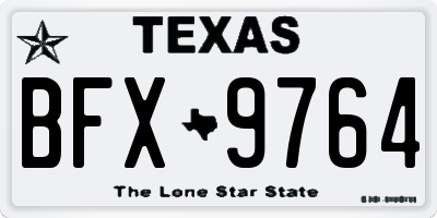 TX license plate BFX9764