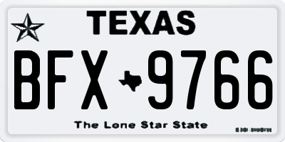 TX license plate BFX9766