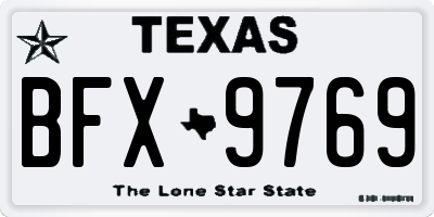TX license plate BFX9769