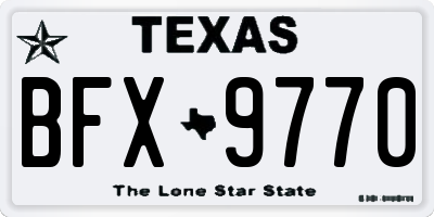TX license plate BFX9770