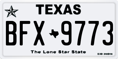 TX license plate BFX9773