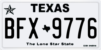 TX license plate BFX9776