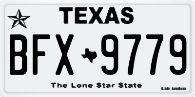 TX license plate BFX9779