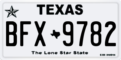 TX license plate BFX9782