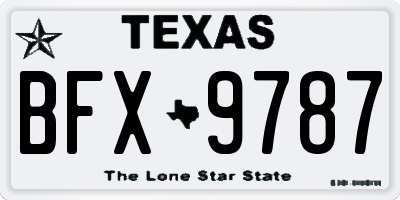 TX license plate BFX9787