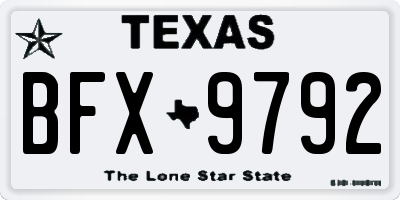 TX license plate BFX9792
