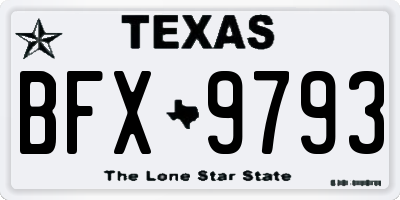 TX license plate BFX9793