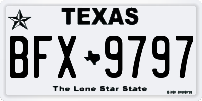 TX license plate BFX9797