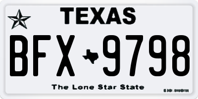 TX license plate BFX9798
