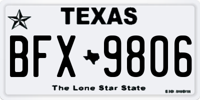 TX license plate BFX9806