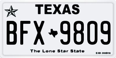 TX license plate BFX9809