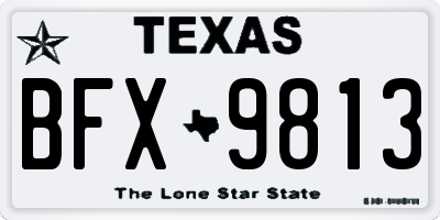TX license plate BFX9813