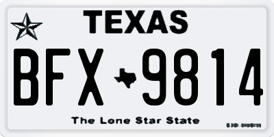 TX license plate BFX9814