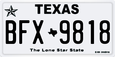TX license plate BFX9818
