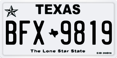 TX license plate BFX9819