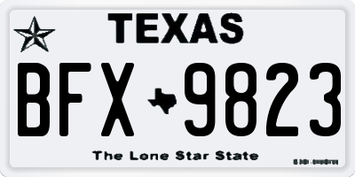 TX license plate BFX9823